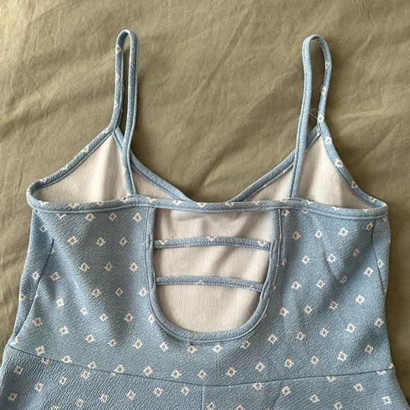 Rebel Sugar Flowy Light Blue and White Cut-Out Mini Dress (Large) - Picture 3 of 4